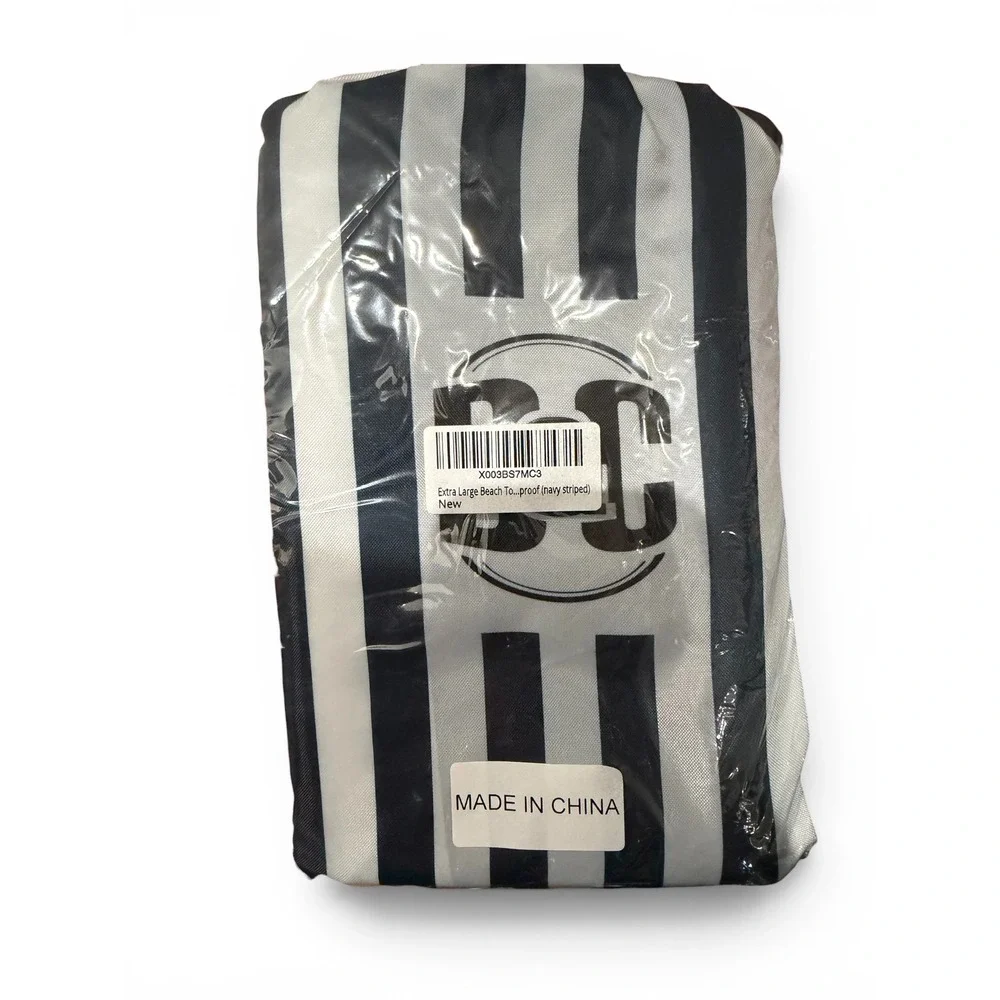Bang & Carsen XL Microfiber Beach Towel‎ 35x79 Quick Dry Sandproof Navy Stripe
